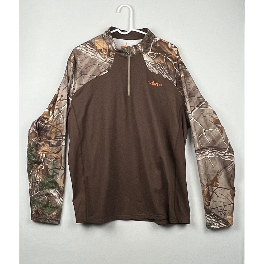 Habit 1/4 Zip Pullover Mens XL Camo Performance Shirt PT1147 RT Xtra Bracken‎